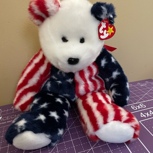 Ty Buddy Spangle the Bear Stuffed Animal beanie baby - Picture 2 of 7